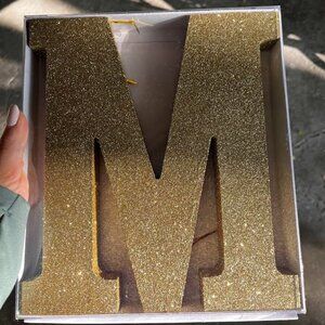 A-Z Letters Standing Block Sign Table Centerpiece Decoration, Gold, 4-in, for We